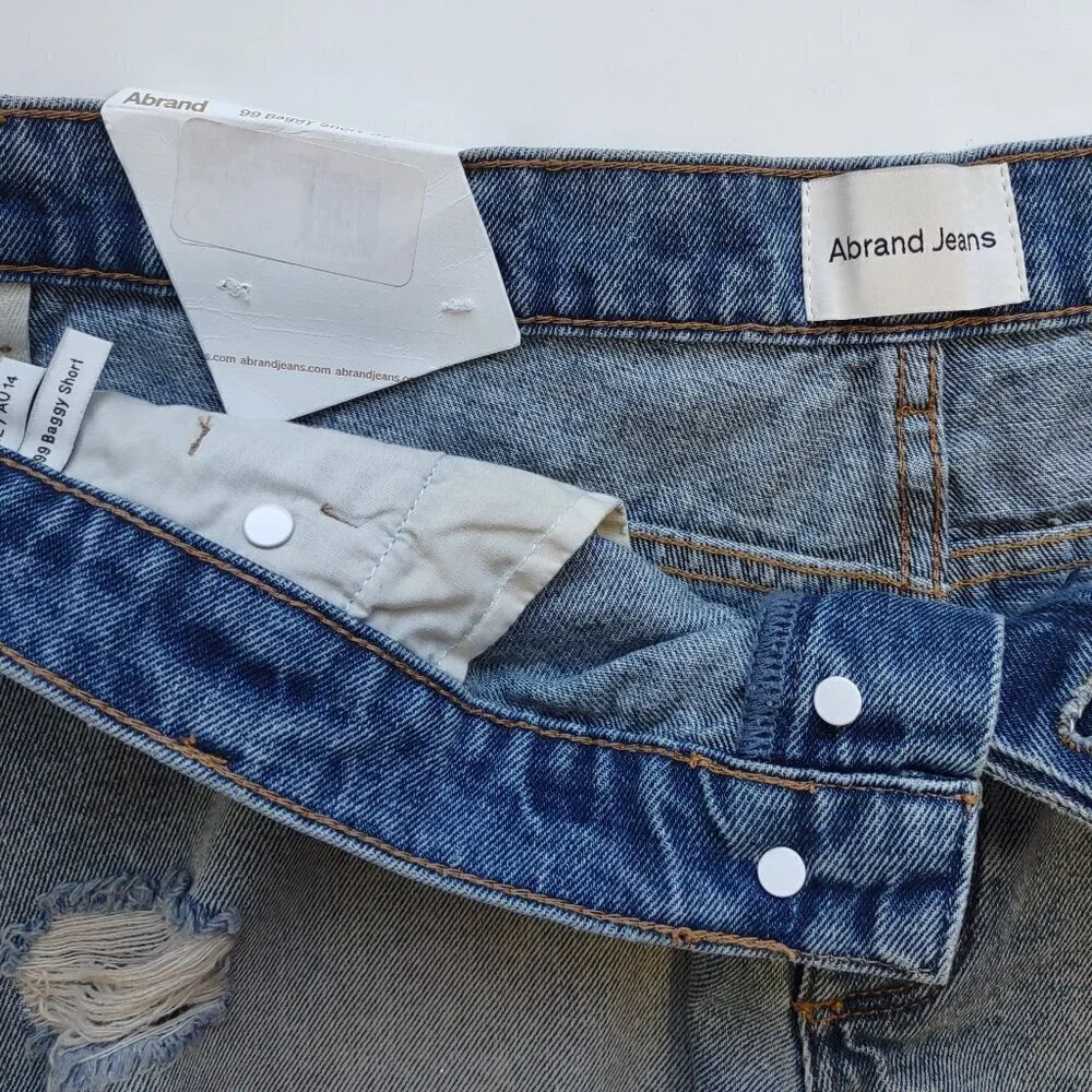 NWT Urban Outfitters Micro Denim Shorts Size 32 Mid-Rise Distressed Indie Beach